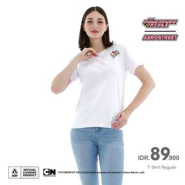 Aerostreet T Shirt Powerpuff Girls Family White Kaos ABAAA S