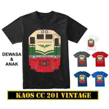 Kaos Tshirt Baju Murah Combed 30 Distro KAI CC 201 CC201 Kereta Api Lokomotif 3D SOUVENIR oleh oleh 