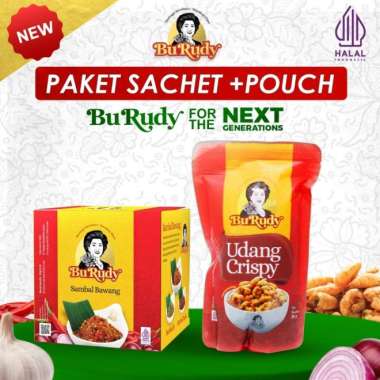 Paket Sambal Sachet Bawang + Udang Crispy Pouch Bu Rudy