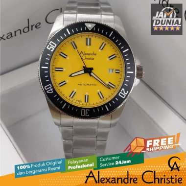 JAM ALEXANDRE CHRISTIE PRIA 6676 AC6676 AC 6676 SILVER BLACK DIAL YELLOW ORIGINAL CT ST JAM TANGAN P