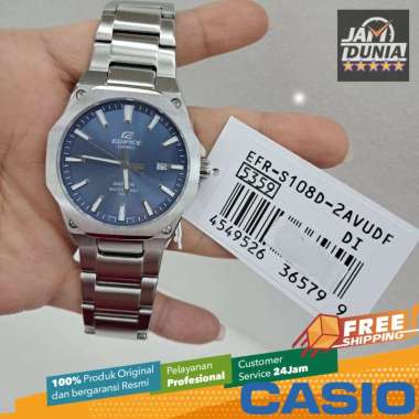 CASIO ORIGINAL - JAM PRIA STAINLES CASIO EDIFICE EFR-S108D-2AVUDF EDIFICE EFR S108D 2A - STAINLESS C