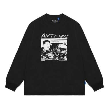 Moutley Men's T-Shirt Long Sleeve Oversized Fit Cotton 16s Anti-Hero OL-030125 L