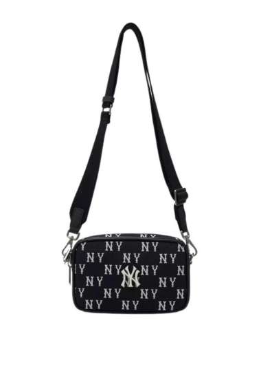 MLB Korea Classic Monogram Jacquard Mini Cross Bag - NY Yankees Black