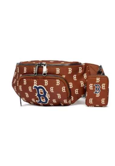 MLB Korea Monogram Hip Sack Brown Boston