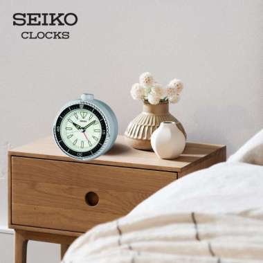 SEIKO Bedside Alarm Clock Beep Alarm Quiet Sweep QHE-207 -Metallic Silver