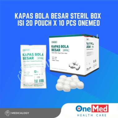 Kapas Bola Besar Steril Box Isi 20 Pouch x 10 Pcs OneMed