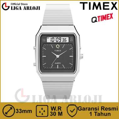 TIMEX TW2Y05900 Jam Tangan Unisex Digital Q Timex 1982 Ana-Digi Reissue 33mm Original