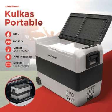 Taffware Kulkas Mobil Portable Car Mini Fridge Freezer 60L T60 Frezzer Daging Frezer Batu Lemari Ana