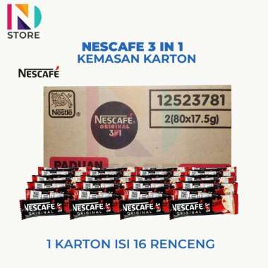 Nescafe Original 3 IN 1 Kemasan 17.5gr 1 Karton isi 16 Renceng