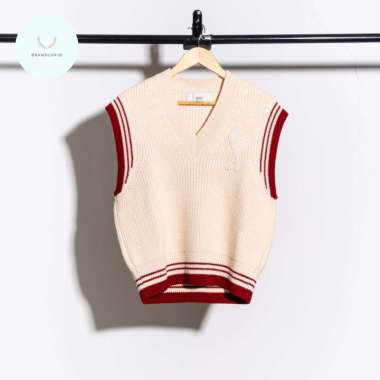 Ami Paris Ami de coeur logo patch ribbed sleeveless sweater M Navy Blue