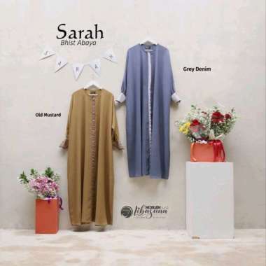 gamis sarimbit Sarah style 2 bhist abaya by moslem libasunna| gamis syar'i| gamis terbaru L navy