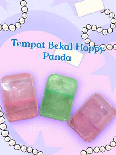 Tempat Bekal TEMPAT bontot Plastik / Kotak Makanan Sekat 2 Bento Happy Panda