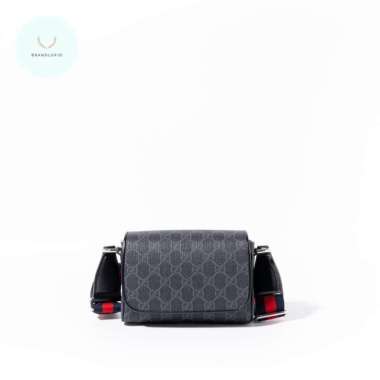 Gucci GG supreme super mini messenger bag canvas Black