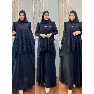 Kiukiu Almera Dress - Gamis Kondangan Brukat - Dress Brukat Kekinian Terbaru - Gamis Bridesmaid Kond