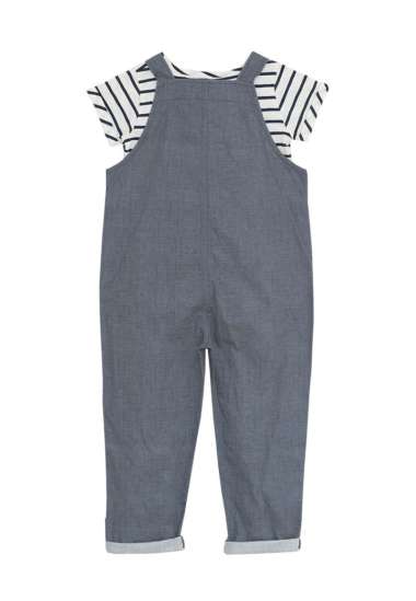 TORIO Basic Grey Stripe Overall Set - Overall Anak - Setelan Anak Perempuan 7-8Y
