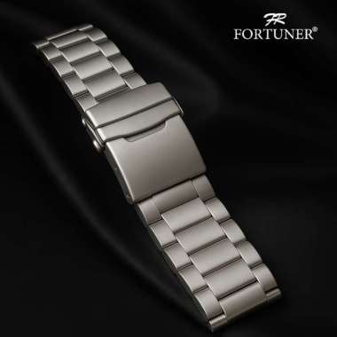 Fortuner Rantai Jam Tangan Stainless Steel Ukuran 22 24 26 mm Panjang 19cm Silver Hitam Tanpa Logo 1