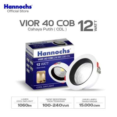 Hannochs Downlight LED Vior 40 Spotlight COB 12W IBR 110D Cahaya Putih
