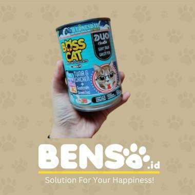 Makanan Kucing - Bosscat Kaleng Makanan Basah Kucing 380gr Rasa Tuna Chicken