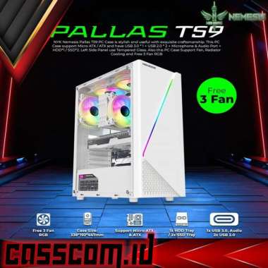 NYK T59 Pallas Casing PC Gaming ATX Include 3Fan / PC Case ATX White