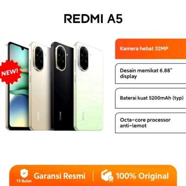Xiaomi Redmi A5 Ram 4+4Gb Rom 128gb Garansi Resmi 1 Tahun No Repack BNIB gold