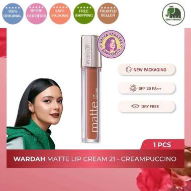 ֍SM֎ WARDAH Exclusive Matte Lip Cream Original BPOM #21 Creampuccino