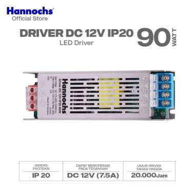 Hannochs Driver Adaptor DC 12V IP20 90W Power Supply - STRIP LED