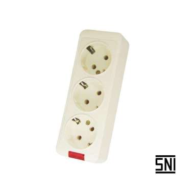 Stop Kontak Tanpa Kabel 3 Lubang Cok Arde Colokan Listrik SNI + Non Saklar