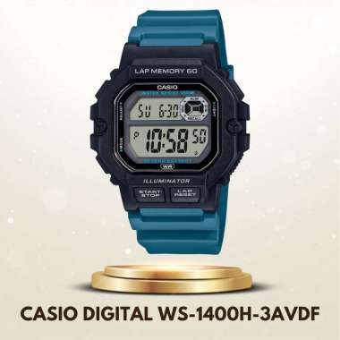 Casio WS-1400H-3AVDF Jam Tangan Pria Digital Lap Memory 60 Illuminator Original