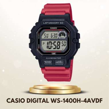Casio WS-1400H-4AVDF Jam Tangan Pria Digital Lap Memory 60 Illuminator Original