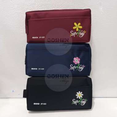 Tepak Pensil Kain BIG PF-003 Spring Sleting Bordir Bunga Random