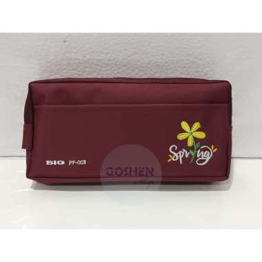 Tepak Pensil Kain BIG PF-003 Spring Sleting Bordir Bunga Merah