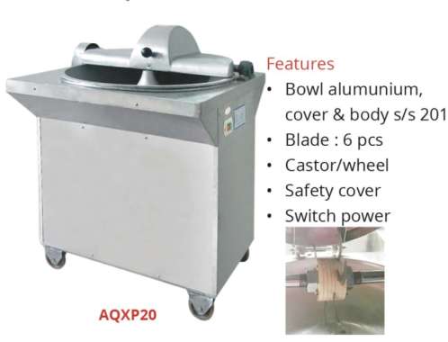 Getra AQXP20 Bowl Cutter - Mesin Untuk Memotong Daging Skala Besar - Mixer Adonan Bakso Mesin Giling