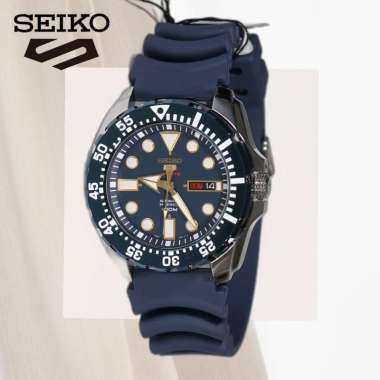 Seiko 5 Sports Baby Blue Monster Silicone Strap SRP605K2 Automatic Original Jam Tangan Pria