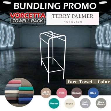Rak Handuk Jemuran Handuk Besi Anti Karat Quality Export + Face Towel Handuk Wajah Brown Jemuran Put