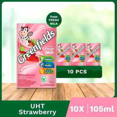 105ml Greenfields Susu UHT Fresh Milk 1 dus isi 40 pcs / per 10 pcs ( DS Bgr ) Kartonan Srawberry