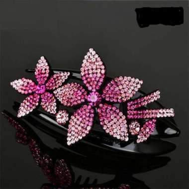 JEPIT BUNGA HIASAN SANGGUL | BUNGA SANGGUL | JEPIT RAMBUT MEWAH BLING BLING - PINK