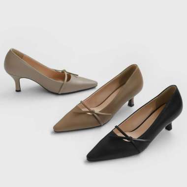 SAPPUN Celini Ribbon Pump Heels (7cm) - Heels Wanita 37 IVORY