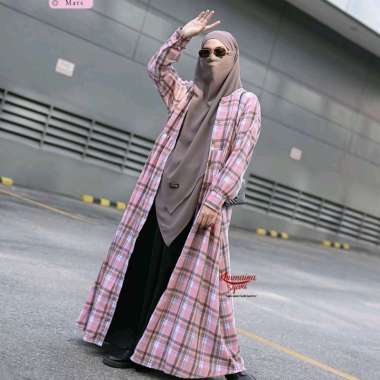 gamis Flanel by khumaira syar'i| KS flanel| gamis casual| gamis kotak kotak M Venus gamis