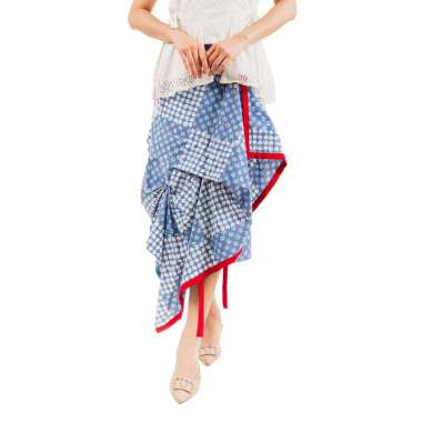 Rok Batik Wanita - Rok Batik Modern - Bhatara Batik Nusantara - Bawahan Batik Rok Batik Panjang Biru