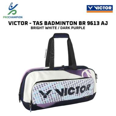 Tas Raket Badminton Kotak Victor BR 9613 BR9613 AJ Limited Edition Bright White Dark Purple