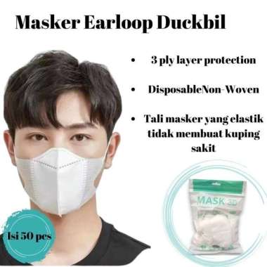 Macam Jenis Masker Mulut Earloop Headloop Duckbill Kf94 KN95 3D Dewasa Anak Duckbill Putih
