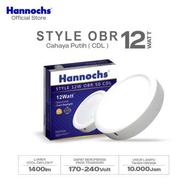 Hannochs Lampu Downlight LED Style 12W OBR Cahaya Putih OUTBOW
