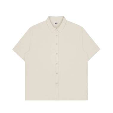 M231 Kemeja Pria Boxy Tekstur Motif Linen Khaki 1171B Dewasa-L