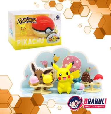 Toys Apolo Pokemon DIY Scenery Scene Set Series - Pikachu Ice Cream