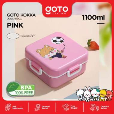 Goto Kokka Kotak Bekal Makan Anak Lucu Lunch Box Sekat Anti Bocor PINK