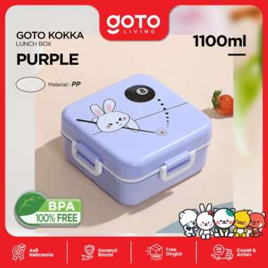 Goto Kokka Kotak Bekal Makan Anak Lucu Lunch Box Sekat Anti Bocor PURPLE