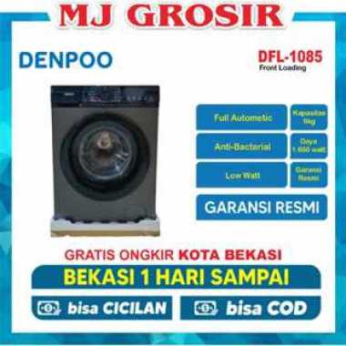 MESIN CUCI FRONT LOADING DENPOO DFL 1085 9KG DFL1085 9 KG 1 TABUNG