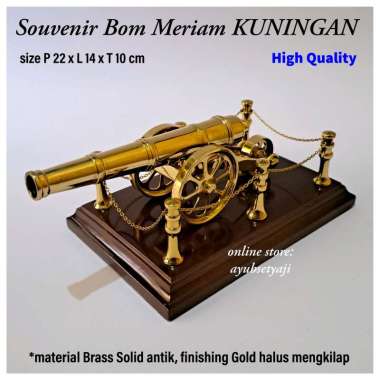 Meriam Kuningan Souvenir Bom Meriam VINTAGE Brass antik Dekorasi Bom Meriam Kolonial BATAVIA mewah p