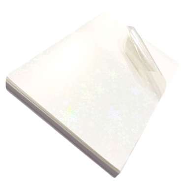 Stiker Transparan Hologram A4 Waterproof β 20 Lembar β Snow | Vinyl Premium untuk Printer Inkjet