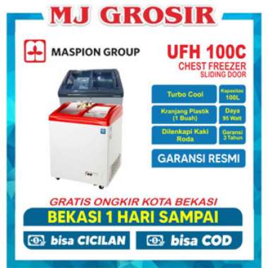 MASPION UFH 100 C CHEST FREEZER BOX 100 LITER LEMARI PEMBEKU SLIDING